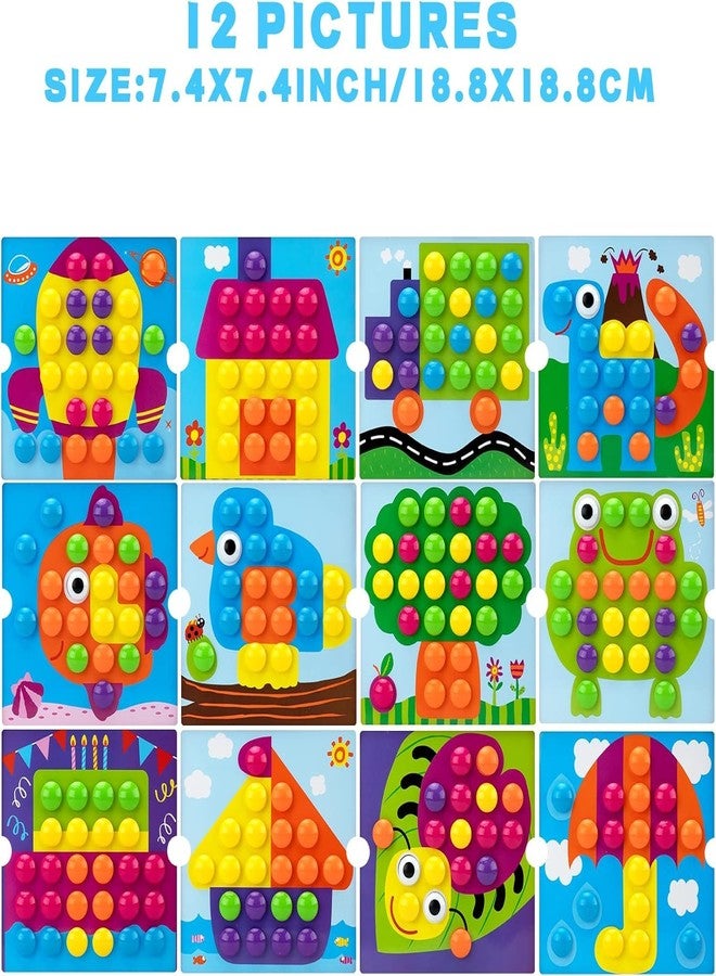Slipps Button Art Toys for Toddlers 3-5 Years Old,Educational Color Matching Mosaic Pegboard & Fine Motor Skills Game,Early Preschool Learning Crafts Activity for Boys & Girls (Ladybug) - Image 5
